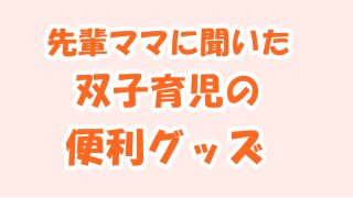 先輩ママに聞いた双子育児の便利グッズ